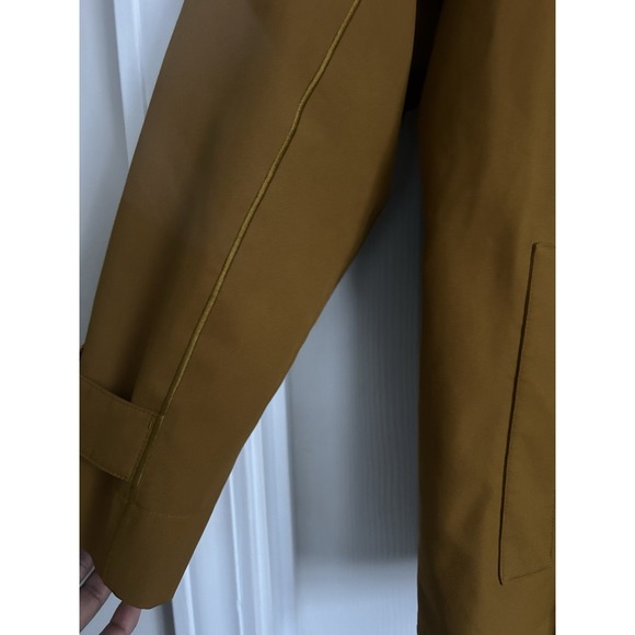 Athleta Rainout Sutro Trench Coat Women's Size X Large Brass Yellow Hooded - Picture 3 of 12